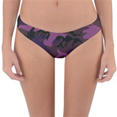 Camouflage Violet Reversible Hipster Bikini Bottoms by snowwhitegirl