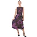 Camouflage Violet Midi Tie-Back Chiffon Dress View1