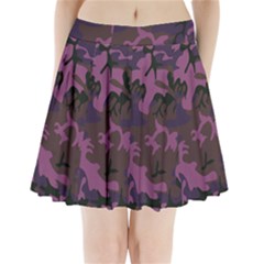 Camouflage Violet Pleated Mini Skirt