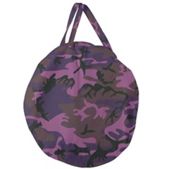 Camouflage Violet Giant Round Zipper Tote by snowwhitegirl