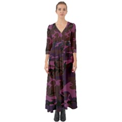 Camouflage Violet Button Up Boho Maxi Dress by snowwhitegirl