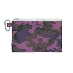 Camouflage Violet Canvas Cosmetic Bag (medium) by snowwhitegirl