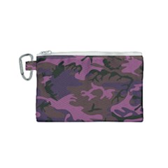 Camouflage Violet Canvas Cosmetic Bag (small)