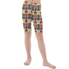 Victorian Fruit Labels Kids  Mid Length Swim Shorts by snowwhitegirl