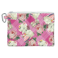 Retro Pets Plaid Pink Canvas Cosmetic Bag (xl) by snowwhitegirl