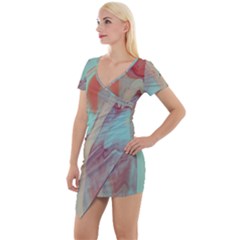 Spaceway Short Sleeve Asymmetric Mini Dress by WILLBIRDWELL