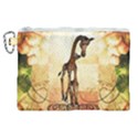 Cute Giraffe Mum With Funny Giraffe Baby Canvas Cosmetic Bag (XL) View1