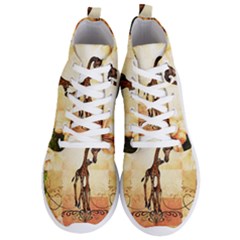 Cute Giraffe Mum With Funny Giraffe Baby Men s Lightweight High Top Sneakers