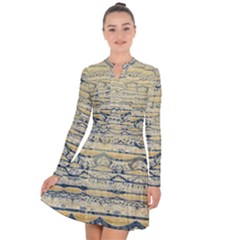 Blue Jean On Gold Seamless Nature Bigger By Flipstylez Designs Long Sleeve Panel Dress