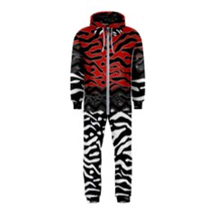 Black And Red Zebra Stripes  Pattern By Flipstylez Designs Hooded Jumpsuit (kids)