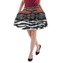 Black and red zebra stripes  pattern by FlipStylez Designs A-Line Pocket Skirt View1