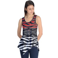 Black And Red Zebra Stripes  Pattern By Flipstylez Designs Sleeveless Tunic by flipstylezfashionsLLC