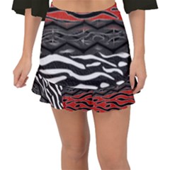 Black And Red Zebra Stripes  Pattern By Flipstylez Designs Fishtail Mini Chiffon Skirt by flipstylezfashionsLLC