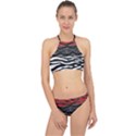 Black and red zebra stripes  pattern by FlipStylez Designs Racer Front Bikini Set View1