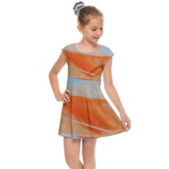 Orange And Blue Kids Cap Sleeve Dress by WILLBIRDWELL