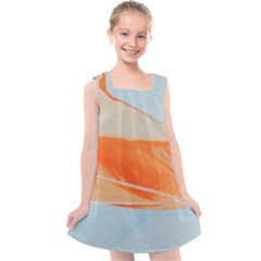 Orange And Blue Kids  Cross Back Dress