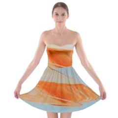 Orange And Blue Strapless Bra Top Dress by WILLBIRDWELL