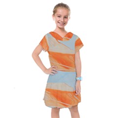 Orange And Blue Kids  Drop Waist Dress by WILLBIRDWELL