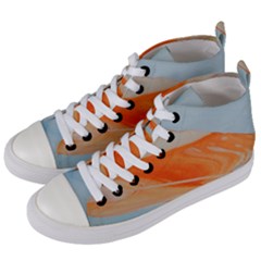 Orange And Blue Women s Mid-top Canvas Sneakers by WILLBIRDWELL