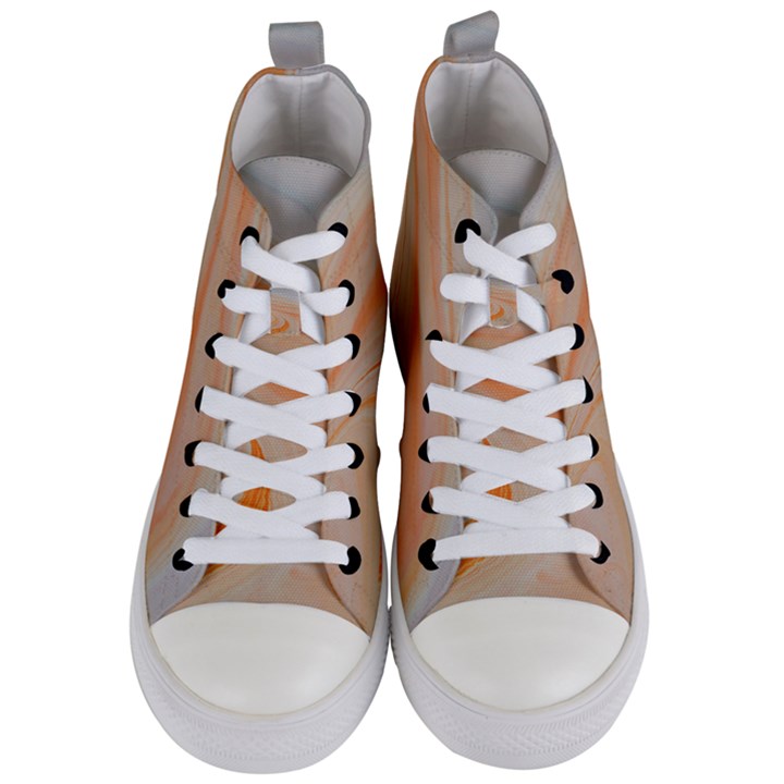 Orange And Blue 2 Women s Mid-Top Canvas Sneakers