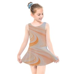 Orange And Blue 2 Kids  Skater Dress Swimsuit