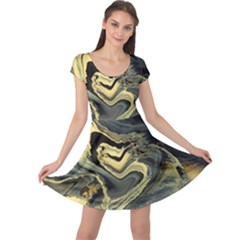 Yellow Nebula Cap Sleeve Dress by WILLBIRDWELL