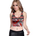 Red swirls designs by FlipStylez Designs Racer Back Crop Top View1