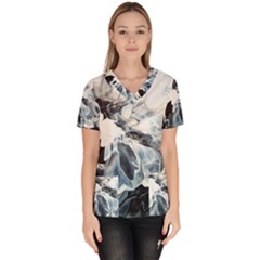 Flower 2 Women s V-neck Scrub Top by WILLBIRDWELL