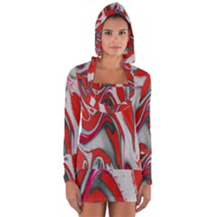 Elegant Red Swirls By Flipstylez Designs Long Sleeve Hooded T-shirt by flipstylezfashionsLLC