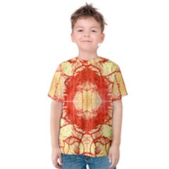 Seamless red and gold by FlipStylez Designs Kids  Cotton Tee