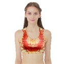 Seamless red and gold by FlipStylez Designs Sports Bra with Border View1