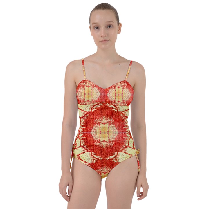 Seamless red and gold by FlipStylez Designs Sweetheart Tankini Set