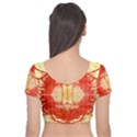 Seamless red and gold by FlipStylez Designs Velvet Short Sleeve Crop Top  View2