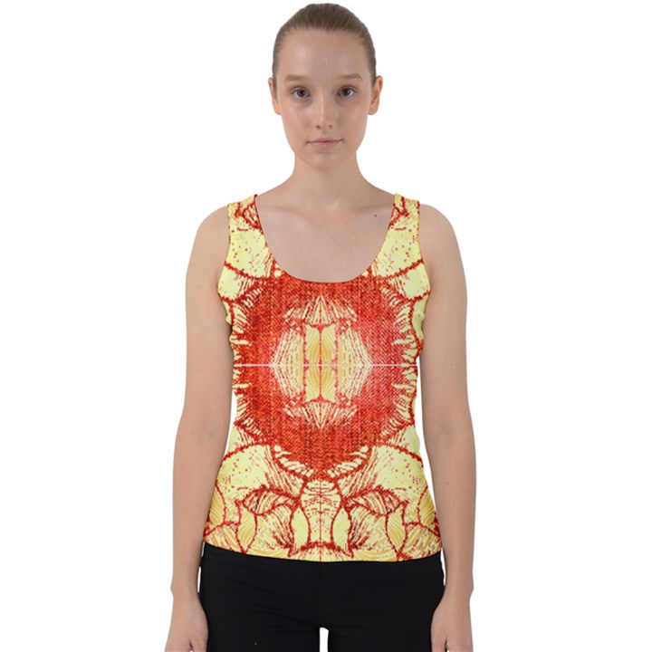 Seamless red and gold by FlipStylez Designs Velvet Tank Top