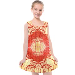 Seamless Red And Gold By Flipstylez Designs Kids  Cross Back Dress