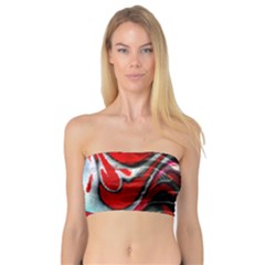 Retro Red Swirl Design By Flipstylez Designs Bandeau Top by flipstylezfashionsLLC