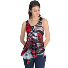 Retro Red Swirl Design By Flipstylez Designs Sleeveless Tunic by flipstylezfashionsLLC