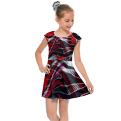 Retro Red Swirl Design By Flipstylez Designs Kids Cap Sleeve Dress