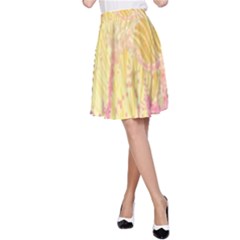 Gold Seamless Lace Tropical Colors By Flipstylez Designs A-line Skirt by flipstylezfashionsLLC