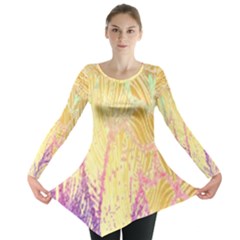 Gold Seamless Lace Tropical Colors By Flipstylez Designs Long Sleeve Tunic  by flipstylezfashionsLLC