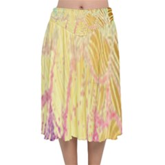 Gold Seamless Lace Tropical Colors By Flipstylez Designs Velvet Flared Midi Skirt