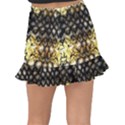 Black zig zag blurred on gold crush flowers by FlipStylez Designs Fishtail Mini Chiffon Skirt View2