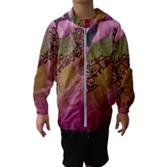 Flowers In Soft Violet Colors Hooded Windbreaker (kids) by FantasyWorld7