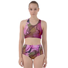 Flowers In Soft Violet Colors Racer Back Bikini Set by FantasyWorld7