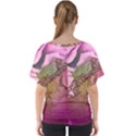 Flowers In Soft Violet Colors V-Neck Dolman Drape Top View2