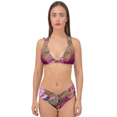 Flowers In Soft Violet Colors Double Strap Halter Bikini Set by FantasyWorld7