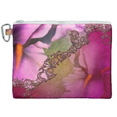 Flowers In Soft Violet Colors Canvas Cosmetic Bag (xxl)