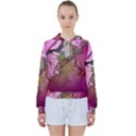 Flowers In Soft Violet Colors Women s Tie Up Sweat View1