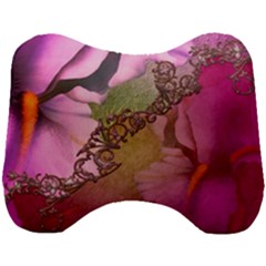 Flowers In Soft Violet Colors Head Support Cushion by FantasyWorld7