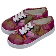 Flowers In Soft Violet Colors Kids  Classic Low Top Sneakers by FantasyWorld7